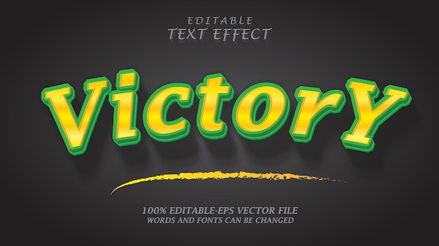 victory 3d editable text effect template