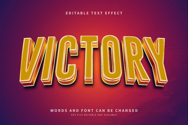 Victory 3D-stijl bewerkbare tekst-effect