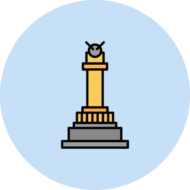 Векторное изображение значка колонны победы может быть использовано для ориентиров