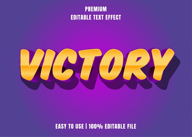 Victory editable text effect style