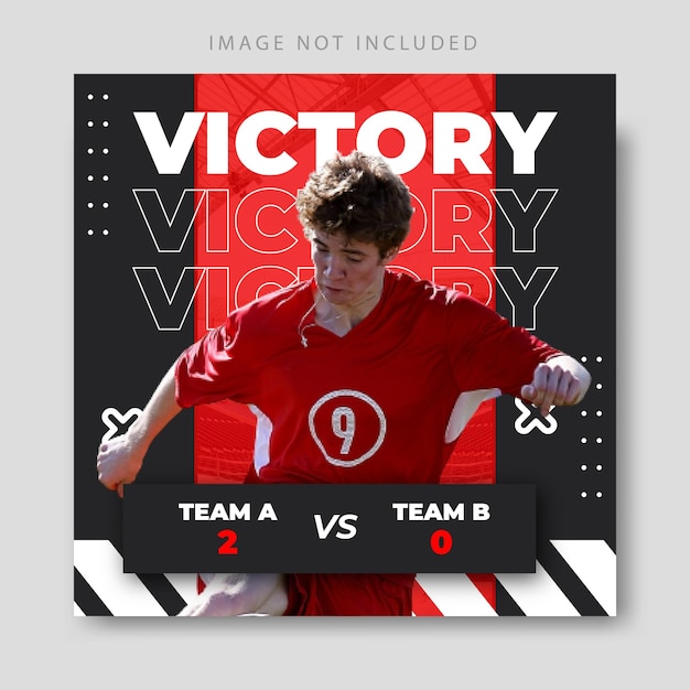 Vector victory football social media post