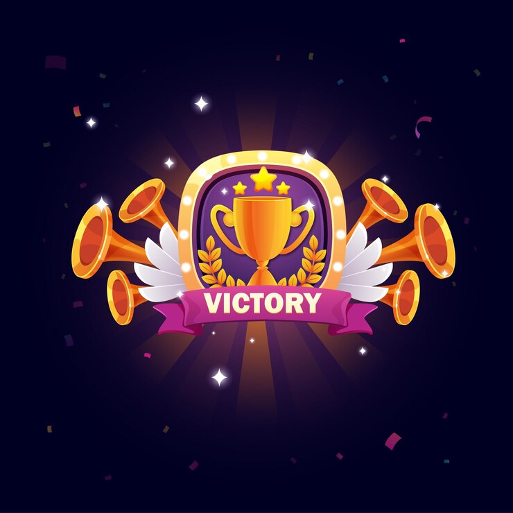 वेक्टर victory game screen