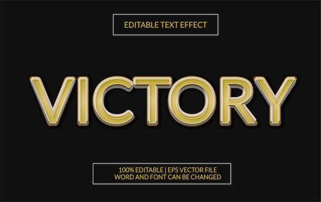 Victory golden text effect