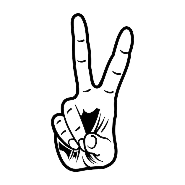 Vector victory hand gesture sign