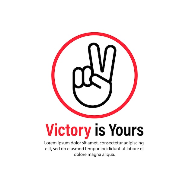 Victory is yours icon. hand gesture. vector on isolated white background. eps 10.