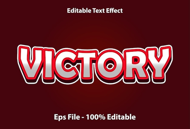 Victory text effect editable in red