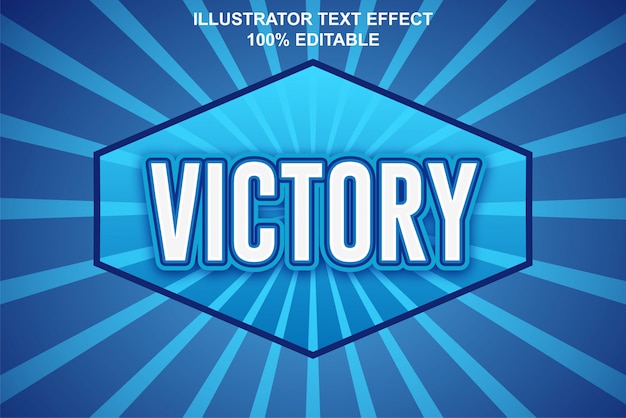 Vector victory  text effect editable
