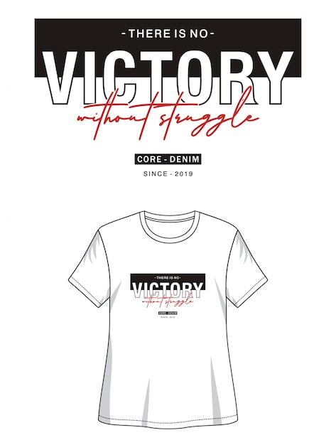 Vettore t-shirt design tipografia vittoria