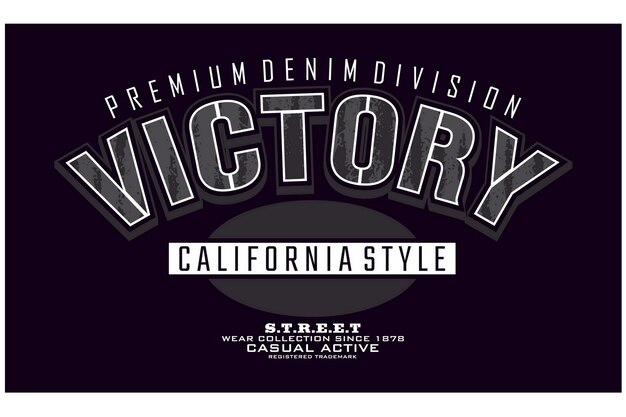 Victory Vintage typography design in vector illustration tshirt clothing and other uses