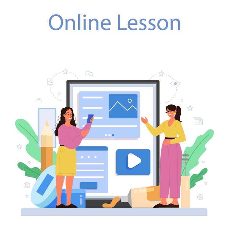 Vector video beauty blogger online service or platform