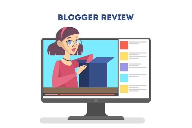 Video blogger concept. Internet celebrity in social network