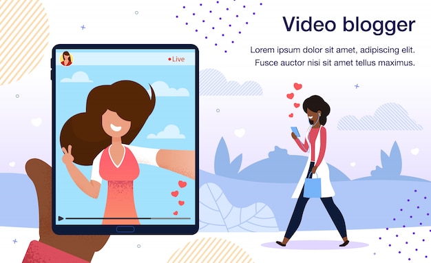 Modello di streaming live di video blogger