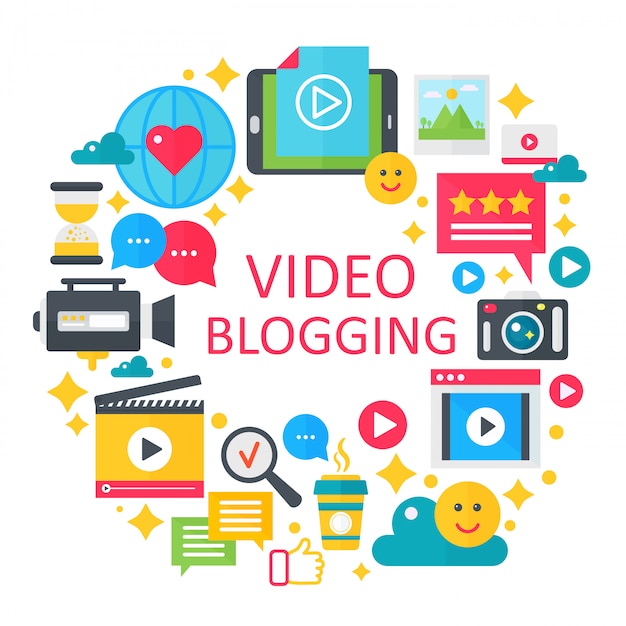 Video blogging concept illustratie