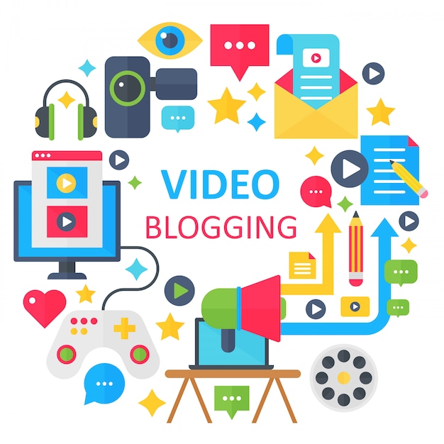 Modello di concetto di video blogging