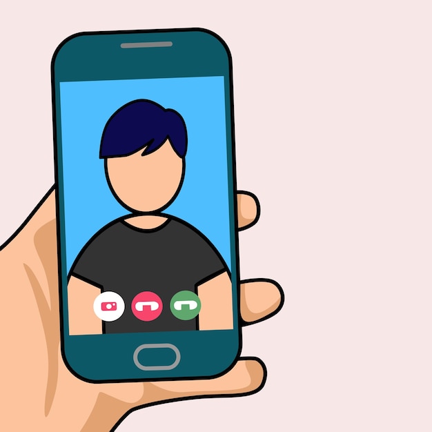 Video call concept Video call with someone Vector flat cartoon illustration
