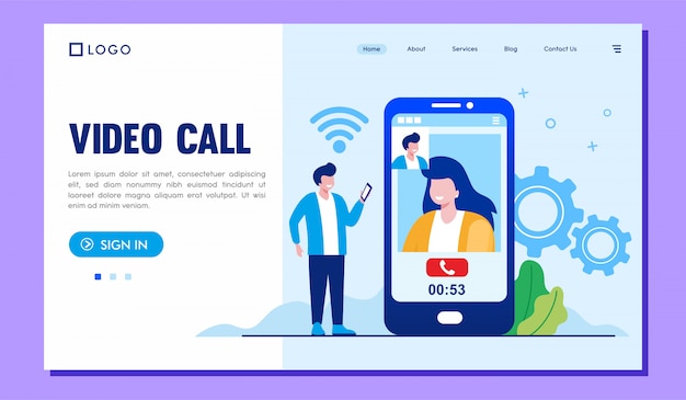 Video call landing page website