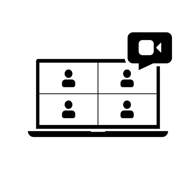 Video call vector icon with four users