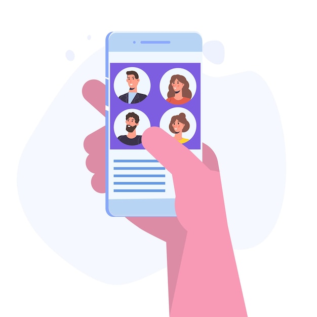 Video call, virtual meeting and group video conference concept. 