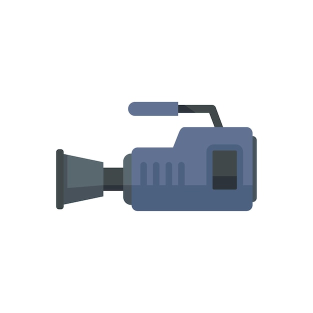 Video camcorder icon flat vector Movie camera Tv film isolated