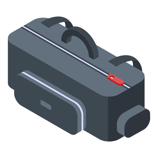 ベクトル ビデオ カメラ バッグ アイコン白い背景で隔離の web デザインのビデオ カメラ バッグ ベクトル アイコンの等尺性
