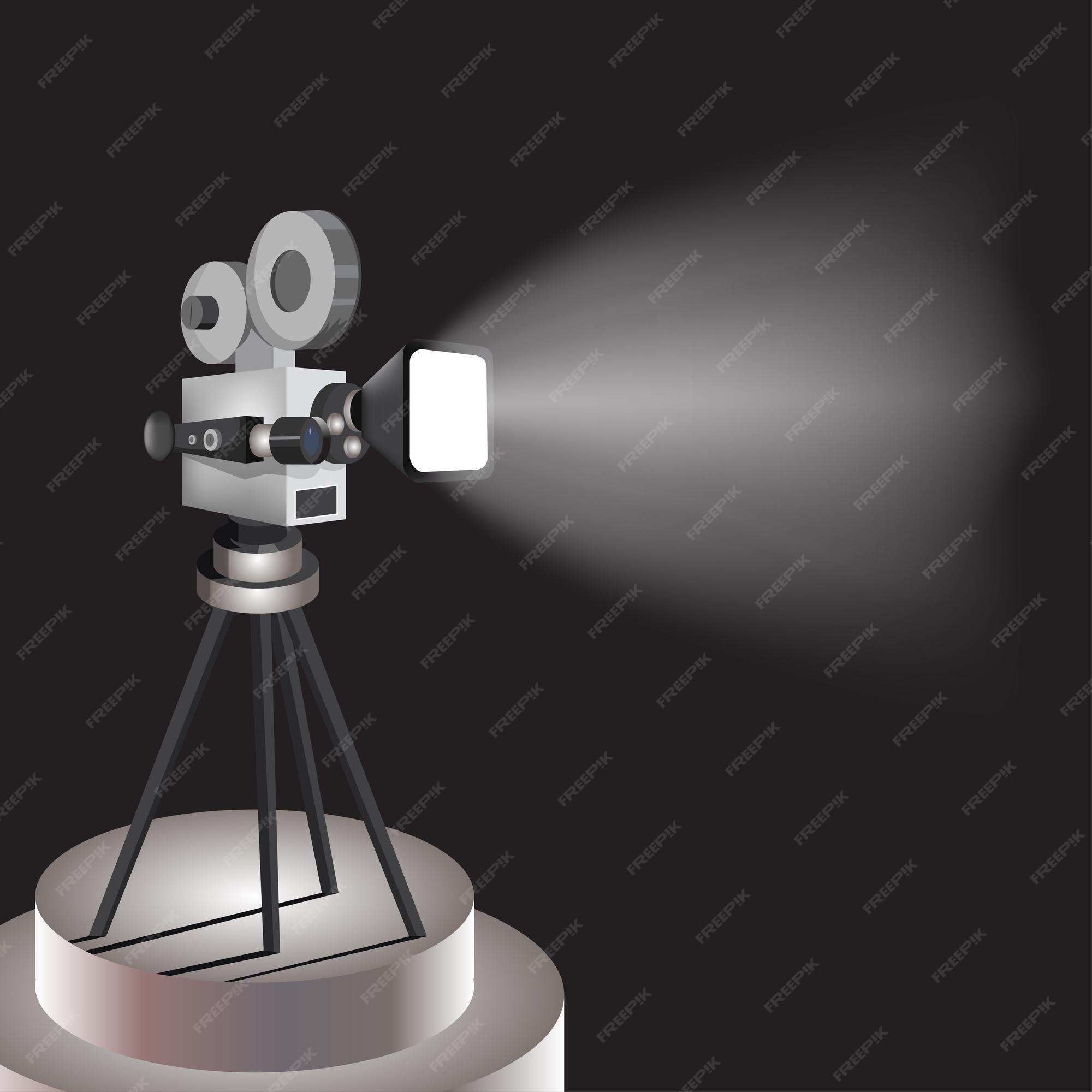 Premium Vector | Video camera icon on a black background