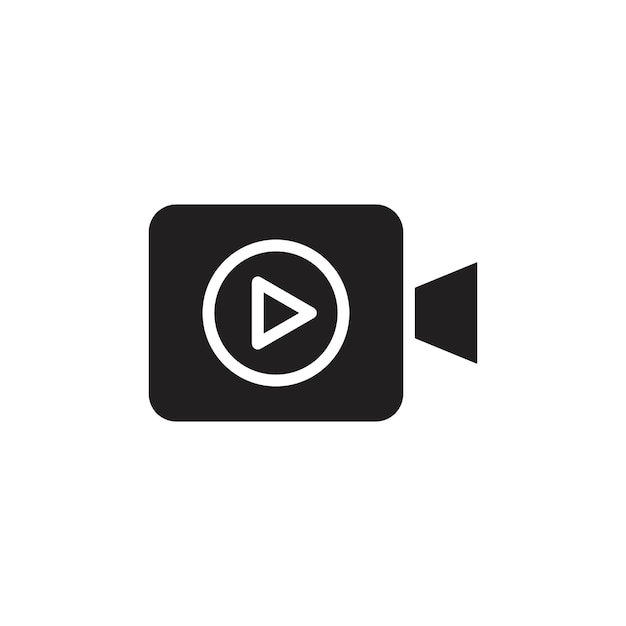 Video camera icoon Line Art Logo set