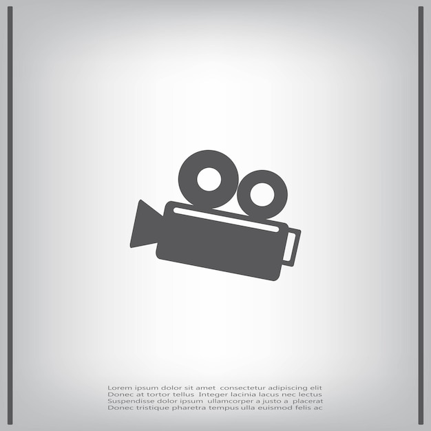 灰色の背景 Eps 10 のビデオ カメラ シンボル ベクトル図