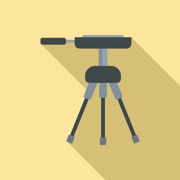 Video camera tripod icon Flat illustration of video camera tripod vector icon for web design