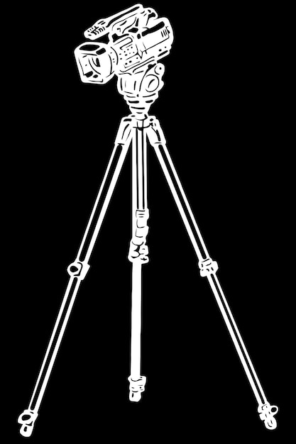 Video camera on a tripod