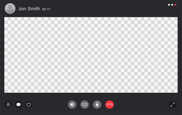 Vettore interfaccia di chat video, finestra di videochiamata web dell'utente. concetto di social media remoti, comunicazione remota, contenuti video.