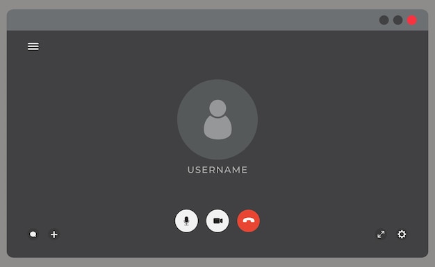 Video chat interface user web video call window Concept of social remote media video content