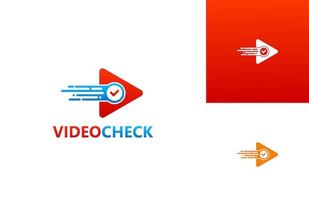 Video check logo template design vector, emblem, design concept, creative symbol, icon