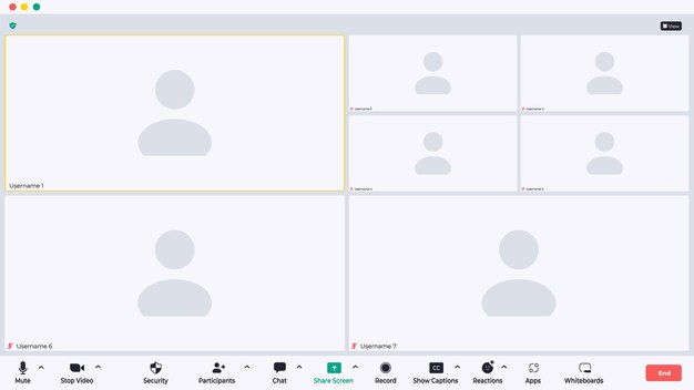 Video conference interface Ui design concept Modern technology device screen