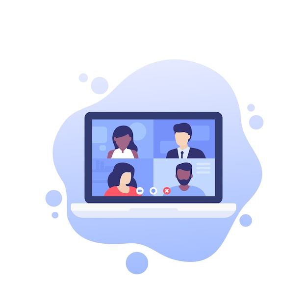 Vector video conference, online meeting, group video call