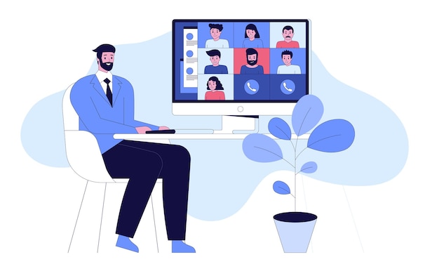 Video conference Remote work Technology concept