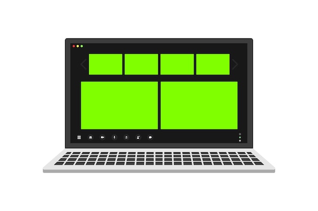 Video conference user interface on laptop Video call window overlay Chromakey windows