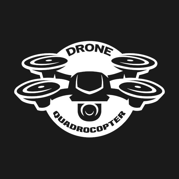 Vector video drone quadrocopter logo