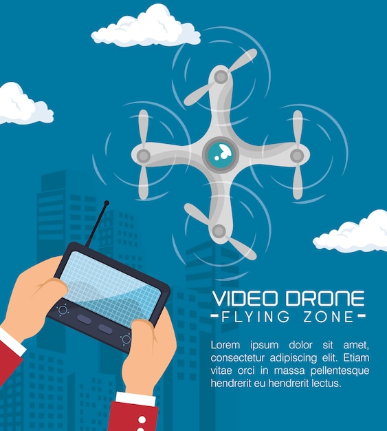 Video drone technology isolated icon design