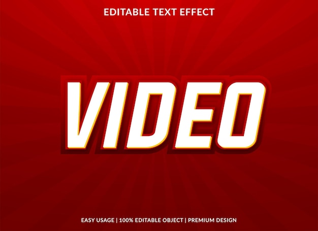 video editable text effect template with 3d style use for business brand and logo