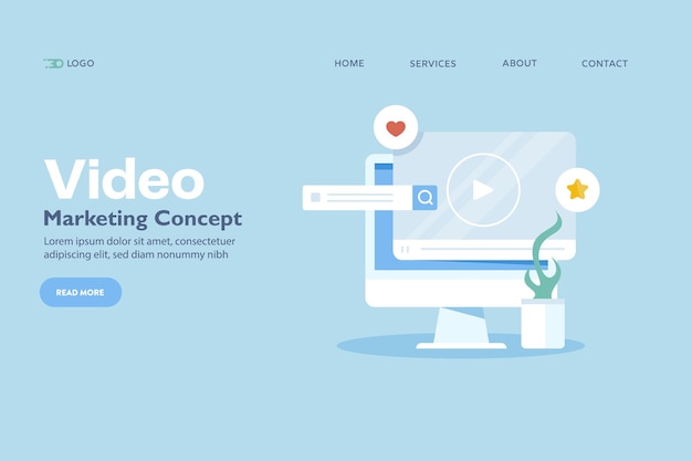 Vector video editing marketing concept