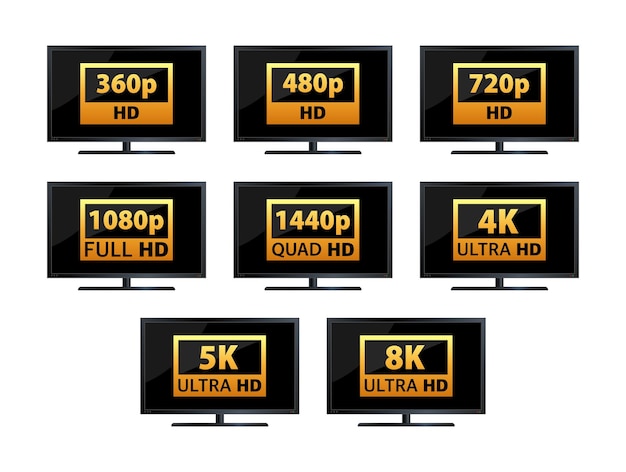 Video- en tv-formaat Resolutie sd hd Ultra Hd 4k 8k Schermresolutie