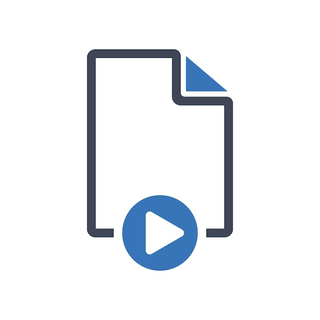 Vector video file format icon