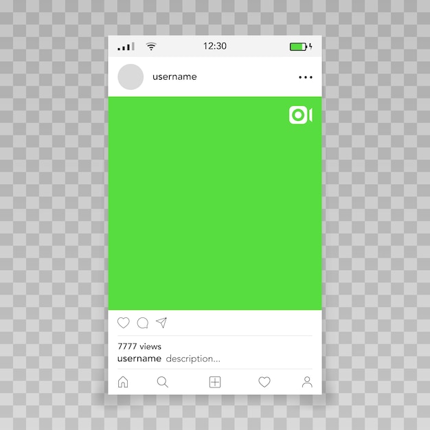 Vector video frame by instagram template