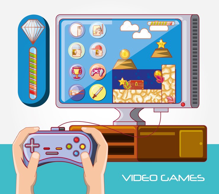 Vector video game control icons 