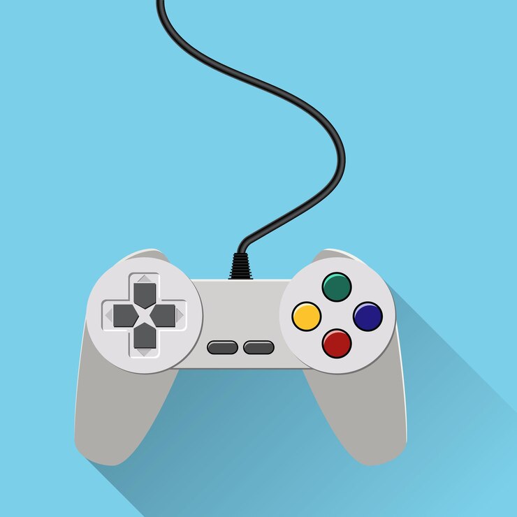 Vector video game controller icon.