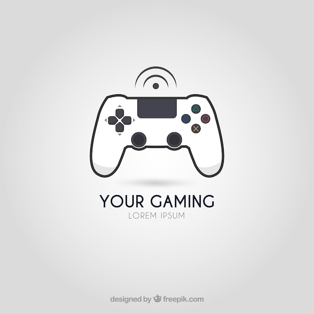 Vector video game logo template with modern style