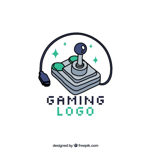 Video game logo template with retro style