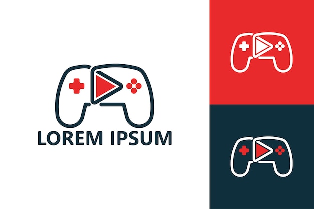 Video game play stream logo sjabloon ontwerp vector