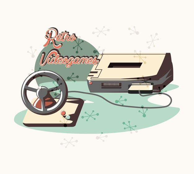 video game retro with console vector illustration design