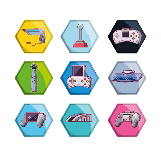 Video game scene set icons